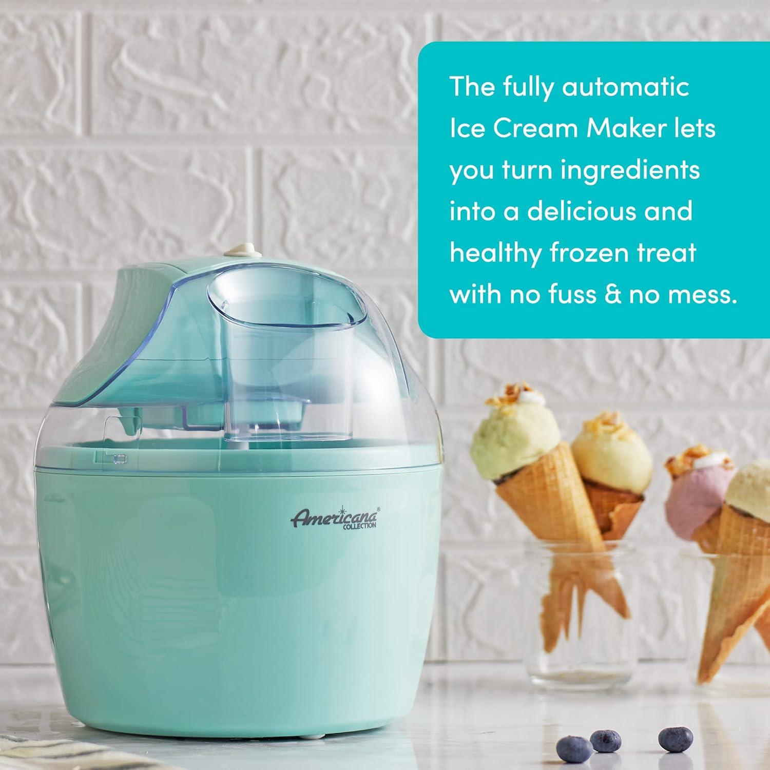 image:imageAmericana Collection Elite EIM1432M 15 Quart Automatic Easy Homemade Electric Ice Cream Maker Frozen Yogurt Sorbet Gelato Treat with Recipes Mint15 Quart