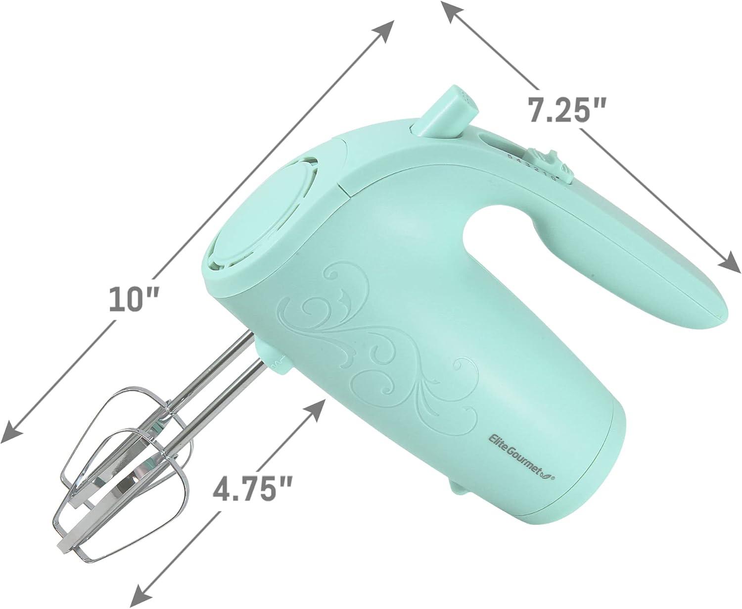 image:imageElite Gourmet EHB1062 Variable Stepless Speed Immersion Hand Blender 500 Watts with Turbo Stainless Steel Blades Pressure Controlled Stick Mixer Sauces Soup Smoothies Baby Food Stainless SteelMint