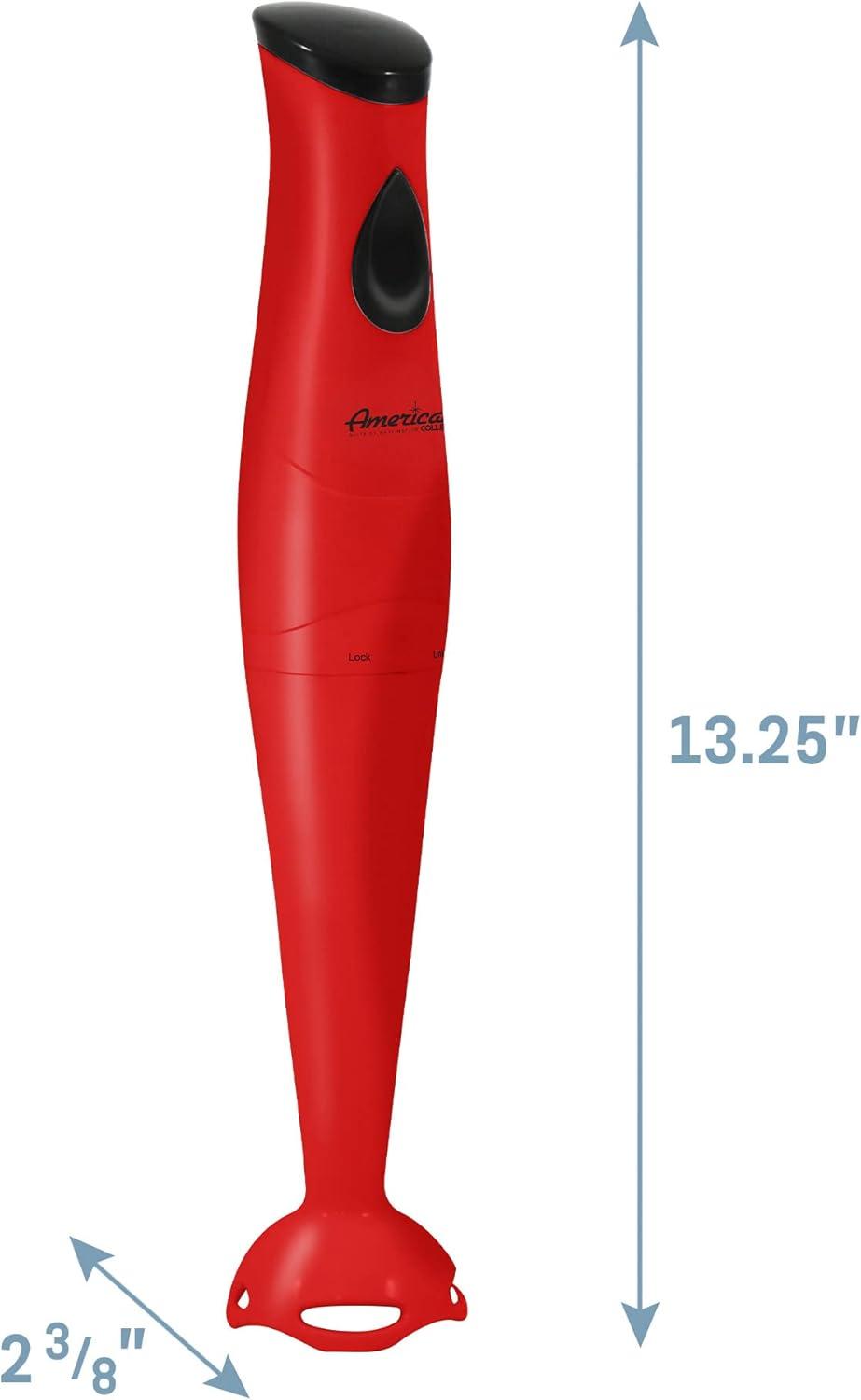image:imageElite Gourmet EHB2425B Electric Immersion Mixer Chopper 1Touch Control Hand Blender 150 Watts BlackRed