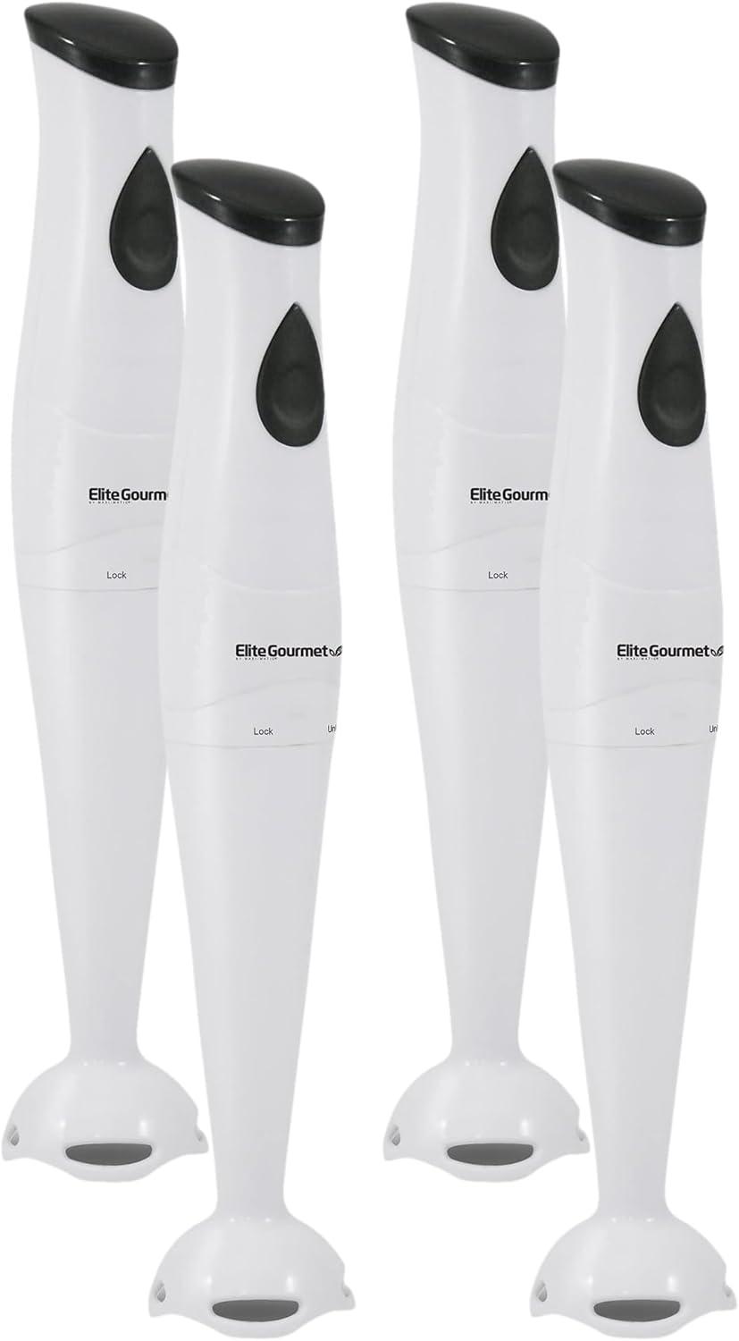 image:imageElite Gourmet EHB2425B Electric Immersion Mixer Chopper 1Touch Control Hand Blender 150 Watts BlackWhite