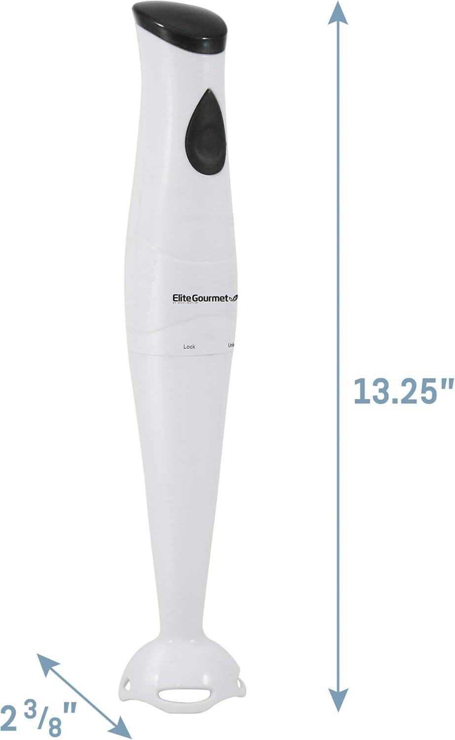 image:imageElite Gourmet EHB2425B Electric Immersion Mixer Chopper 1Touch Control Hand Blender 150 Watts BlackWhite