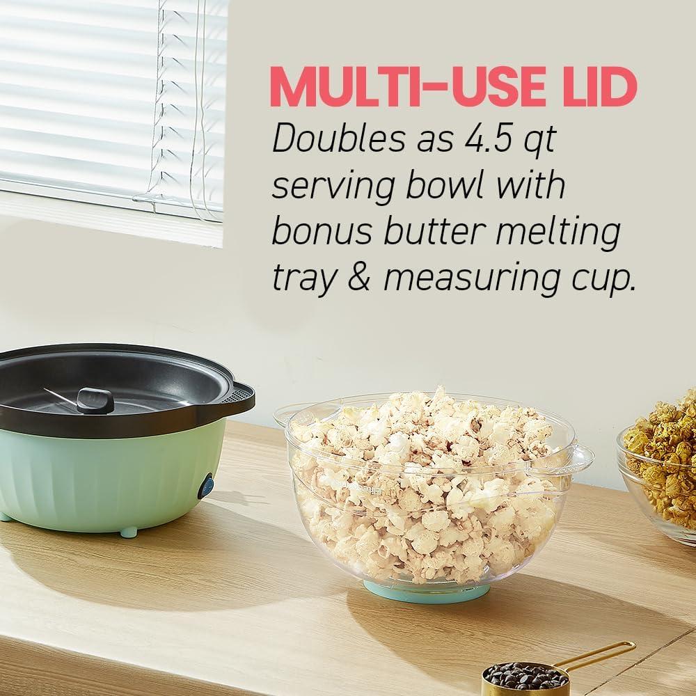 image:imageElite Gourmet EPM330R Automatic Stirring 12cup Popcorn Maker Popper Hot Oil Popcorn Machine wMeasuring Cap amp Builtin Reversible Serving Bowl Great for Home Party Kids Safety ETL Approved RedMint