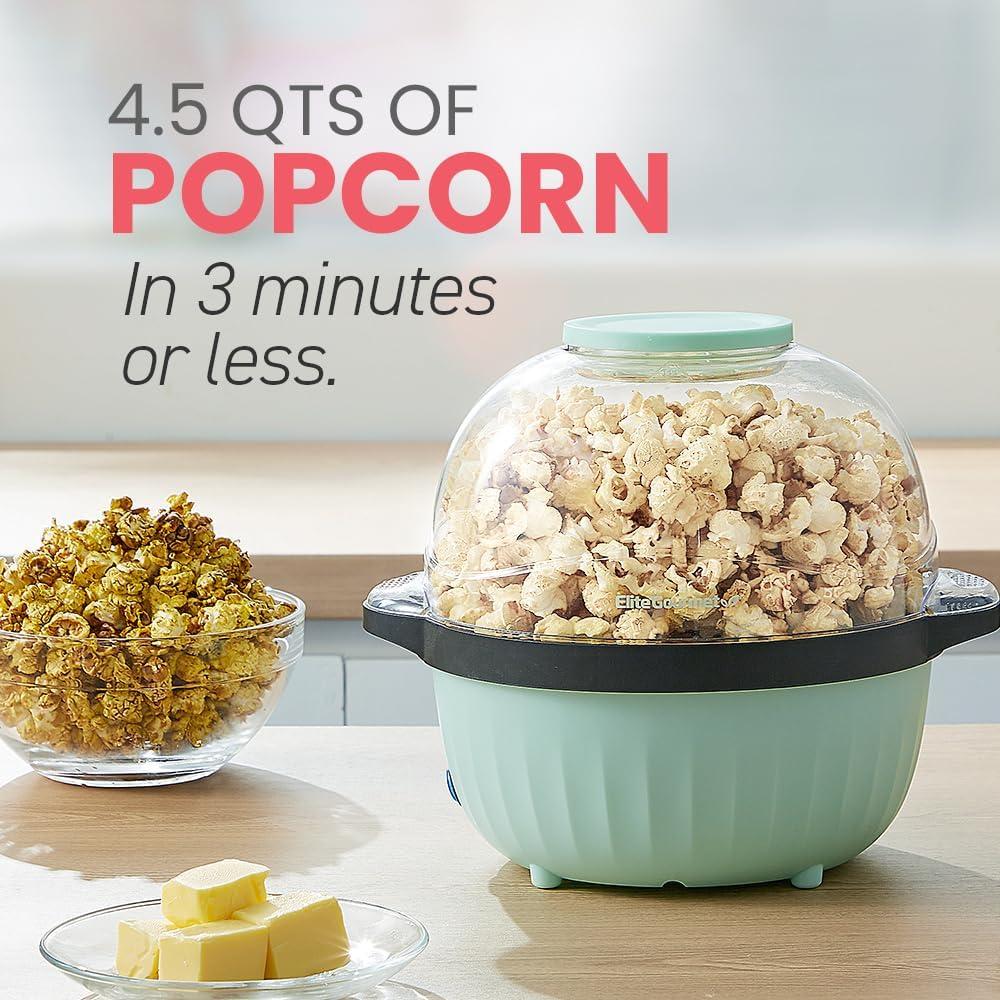 image:imageElite Gourmet EPM330R Automatic Stirring 12cup Popcorn Maker Popper Hot Oil Popcorn Machine wMeasuring Cap amp Builtin Reversible Serving Bowl Great for Home Party Kids Safety ETL Approved RedMint
