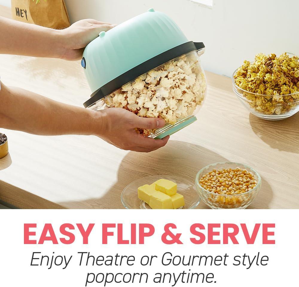 image:imageElite Gourmet EPM330R Automatic Stirring 12cup Popcorn Maker Popper Hot Oil Popcorn Machine wMeasuring Cap amp Builtin Reversible Serving Bowl Great for Home Party Kids Safety ETL Approved RedMint