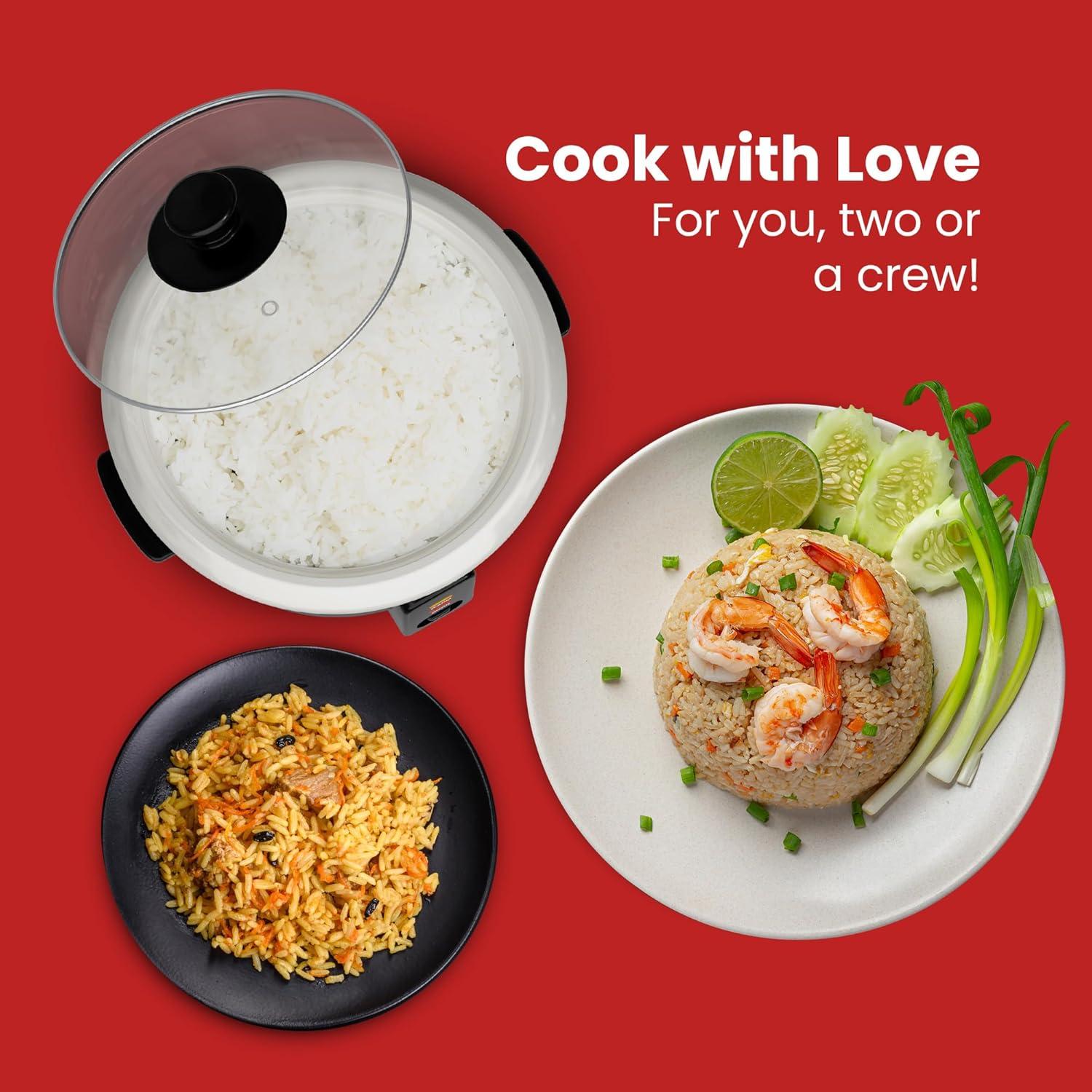image:imageElite Gourmet ERC003BX Electric Rice Cooker with Automatic Keep Warm Makes Soups Stews Grains Hot Cereals 6 Cups Cooked 3 Cups Uncooked BlackBlack