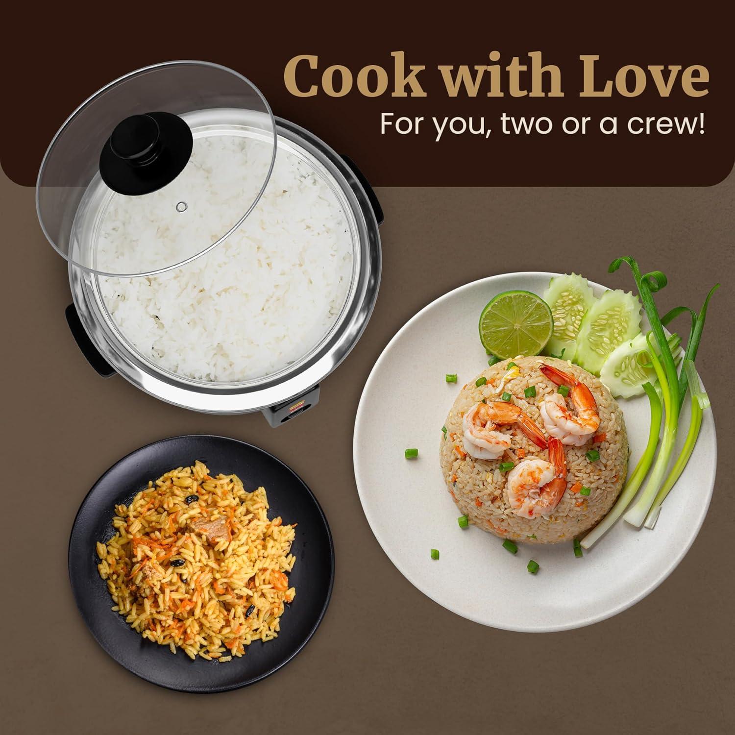 image:imageElite Gourmet ERC2010B Electric Rice Cooker with Stainless Steel Inner Pot Makes Soups Stews Porridges Grains and Cereals 10 cups cooked 5 Cups uncooked Black6 cup 3 cups uncooked
