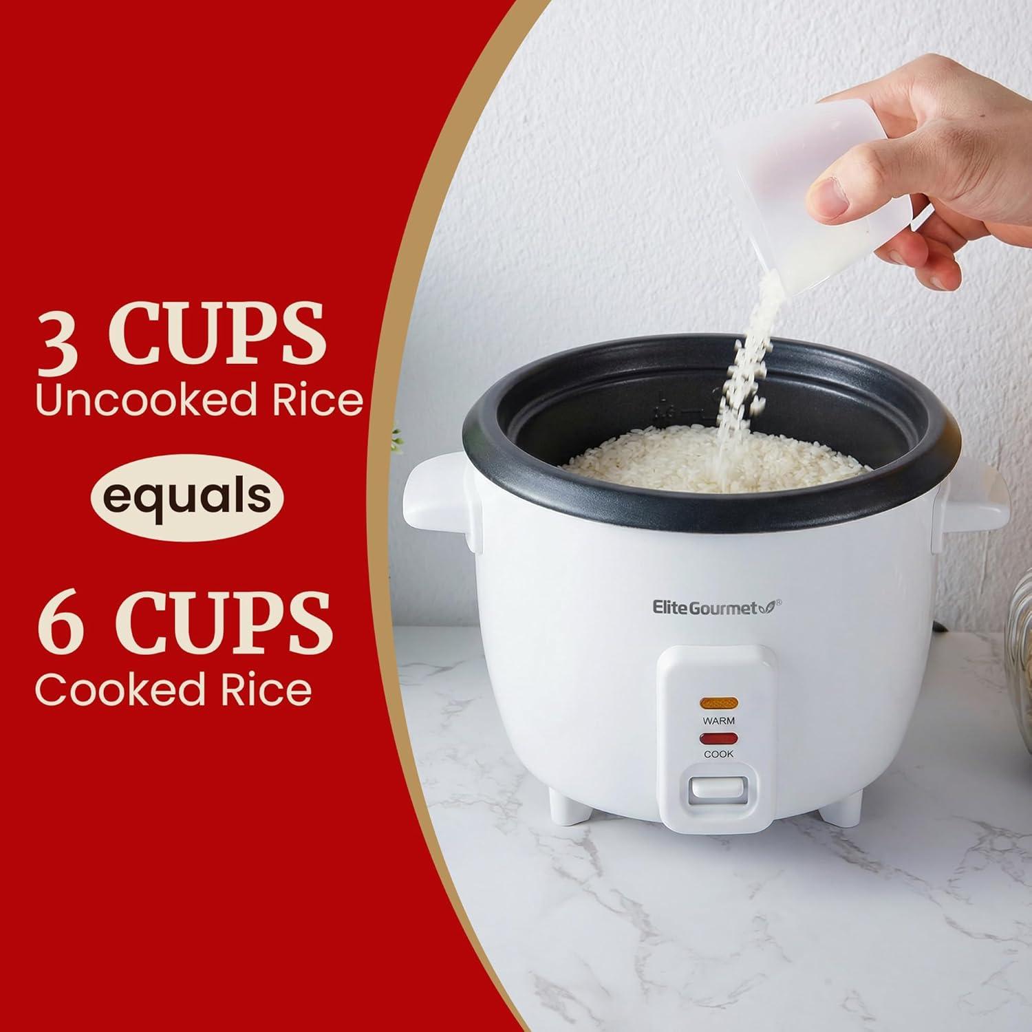 image:imageElite Gourmet ERC2010B Electric Rice Cooker with Stainless Steel Inner Pot Makes Soups Stews Porridges Grains and Cereals 10 cups cooked 5 Cups uncooked BlackWhite