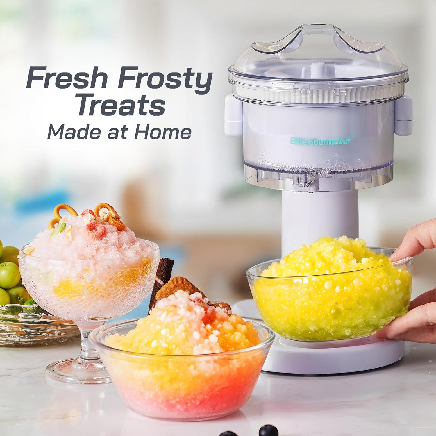 image:imageElite Gourmet Snow Cone amp Shaved Ice Maker ESI2215M Refreshing Slushies Margaritas Boba Drinks Snow Cone amp Holder and Ice Mold Use Cubed amp Bagged Ice Stainless Steel Shaving Blade MintWhite