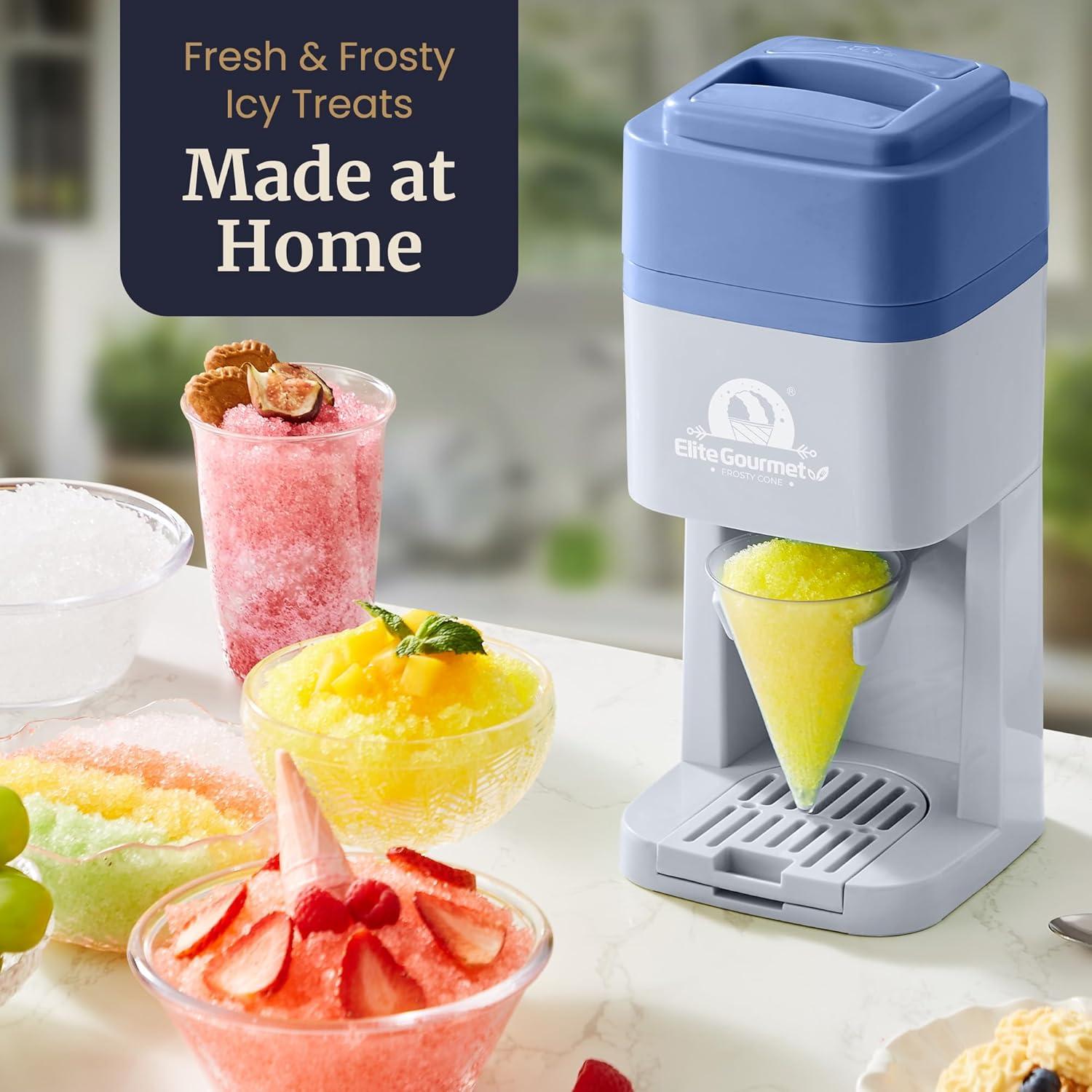 image:imageElite Gourmet Snow Cone amp Shaved Ice Maker ESI2215M Refreshing Slushies Margaritas Boba Drinks Snow Cone amp Holder and Ice Mold Use Cubed amp Bagged Ice Stainless Steel Shaving Blade MintPeriwinkle