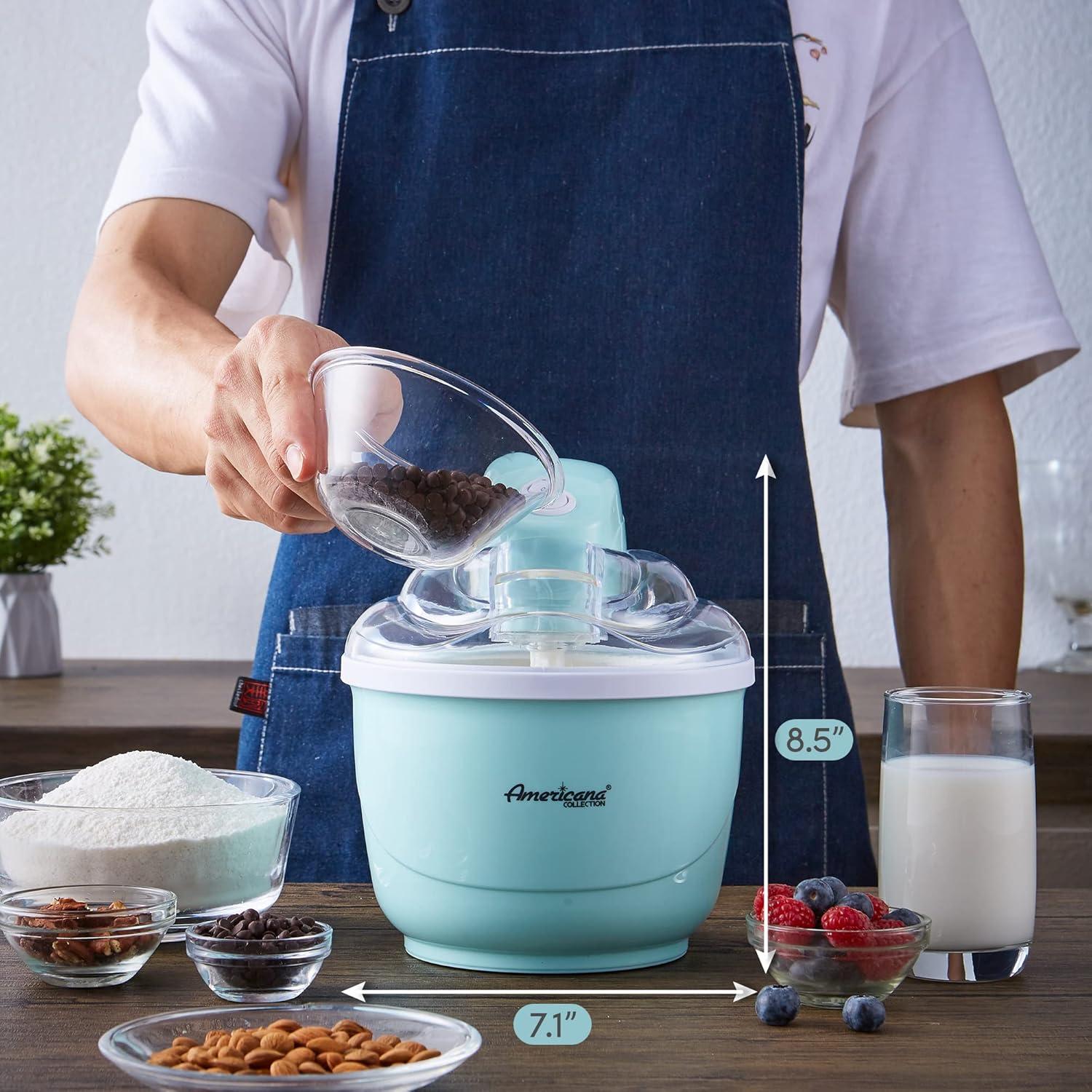 image:imageMaxiMatic EIM520 Automatic Easy Homemade Electric Maker Ingredient Chute OnOff Switch No Salt Needed Creamy Ice Cream Gelato Frozen Yogurt or Sorbet 1 Quart BlueSpearmint