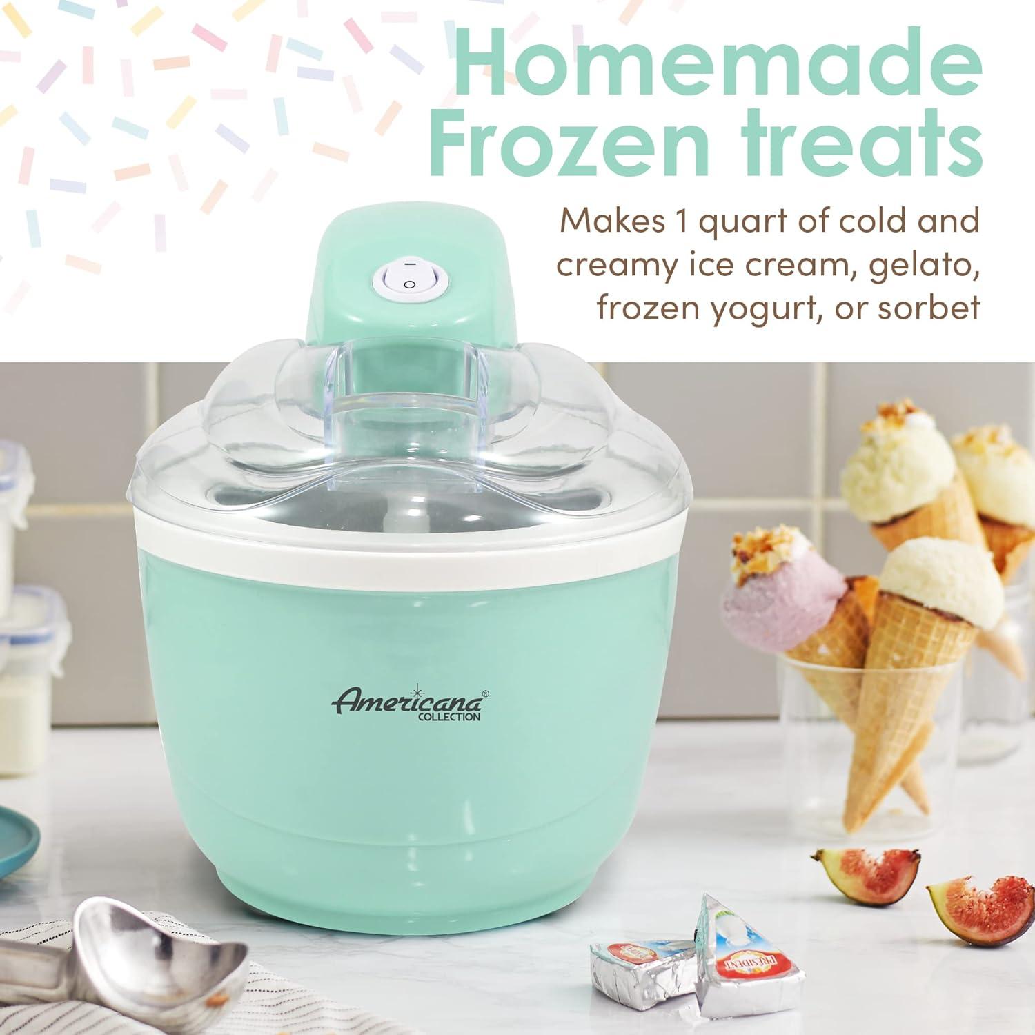 image:imageMaxiMatic EIM520 Automatic Easy Homemade Electric Maker Ingredient Chute OnOff Switch No Salt Needed Creamy Ice Cream Gelato Frozen Yogurt or Sorbet 1 Quart BlueSpearmint