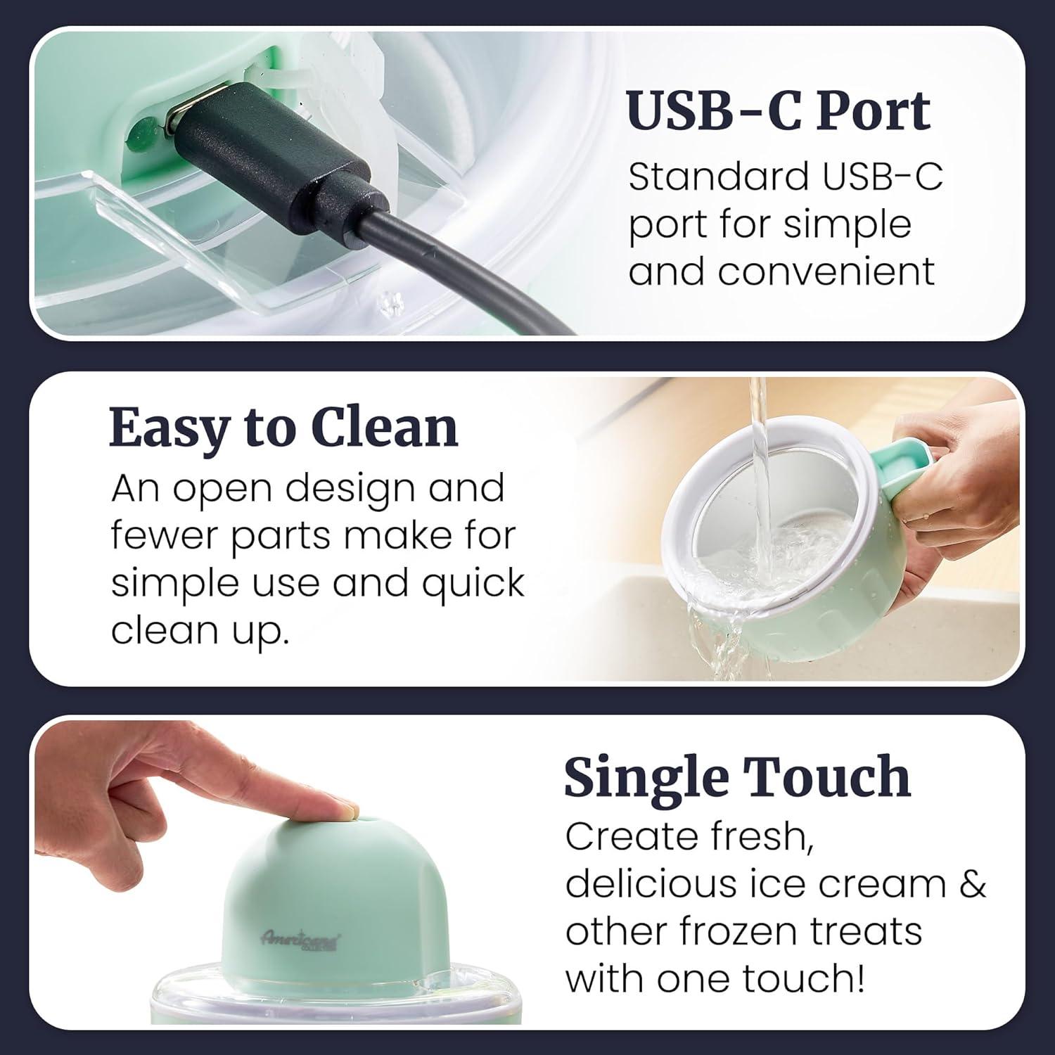 image:imageMaxiMatic EIM520 Automatic Easy Homemade Electric Maker Ingredient Chute OnOff Switch No Salt Needed Creamy Ice Cream Gelato Frozen Yogurt or Sorbet 1 Quart BlueSpearmint