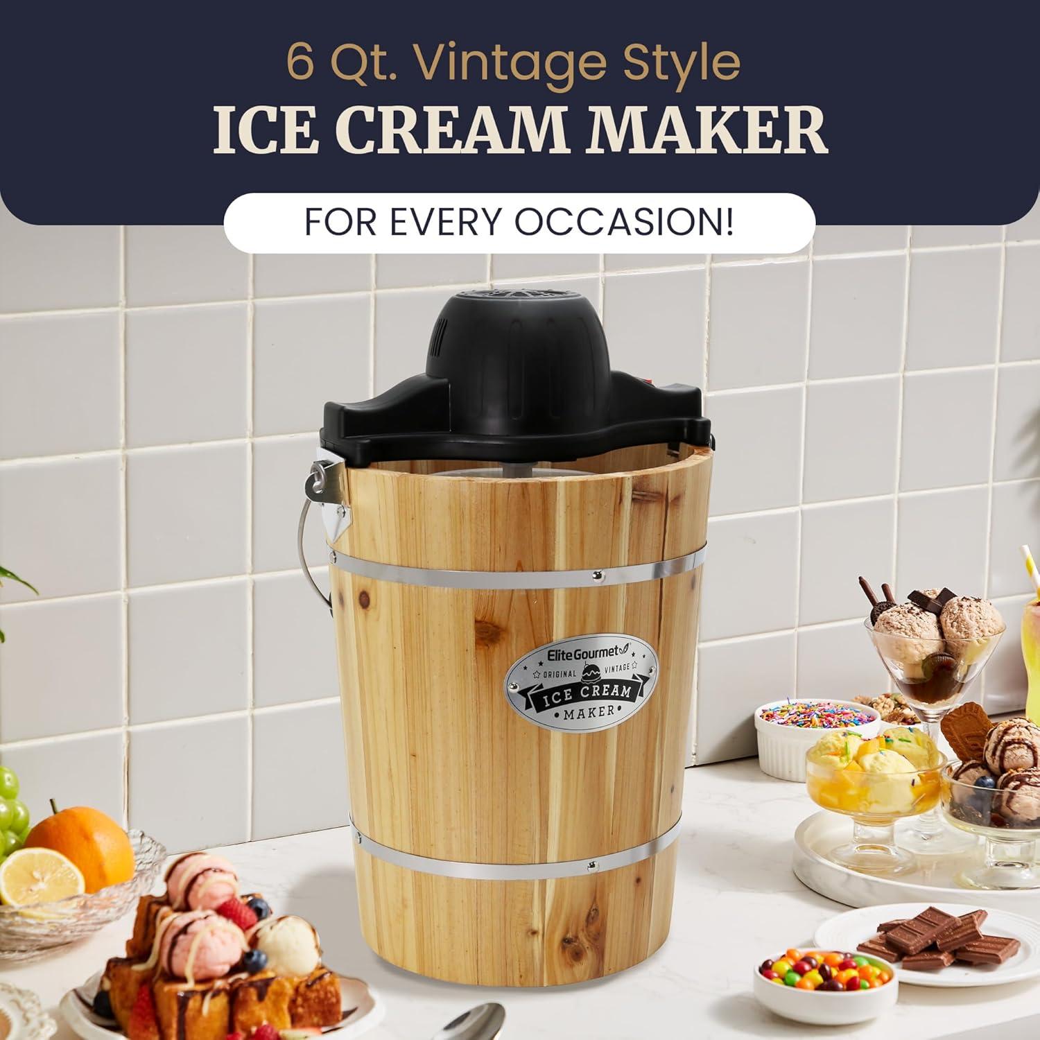 image:imageMaxiMatic EIM520 Automatic Easy Homemade Electric Maker Ingredient Chute OnOff Switch No Salt Needed Creamy Ice Cream Gelato Frozen Yogurt or Sorbet 1 Quart BluePine