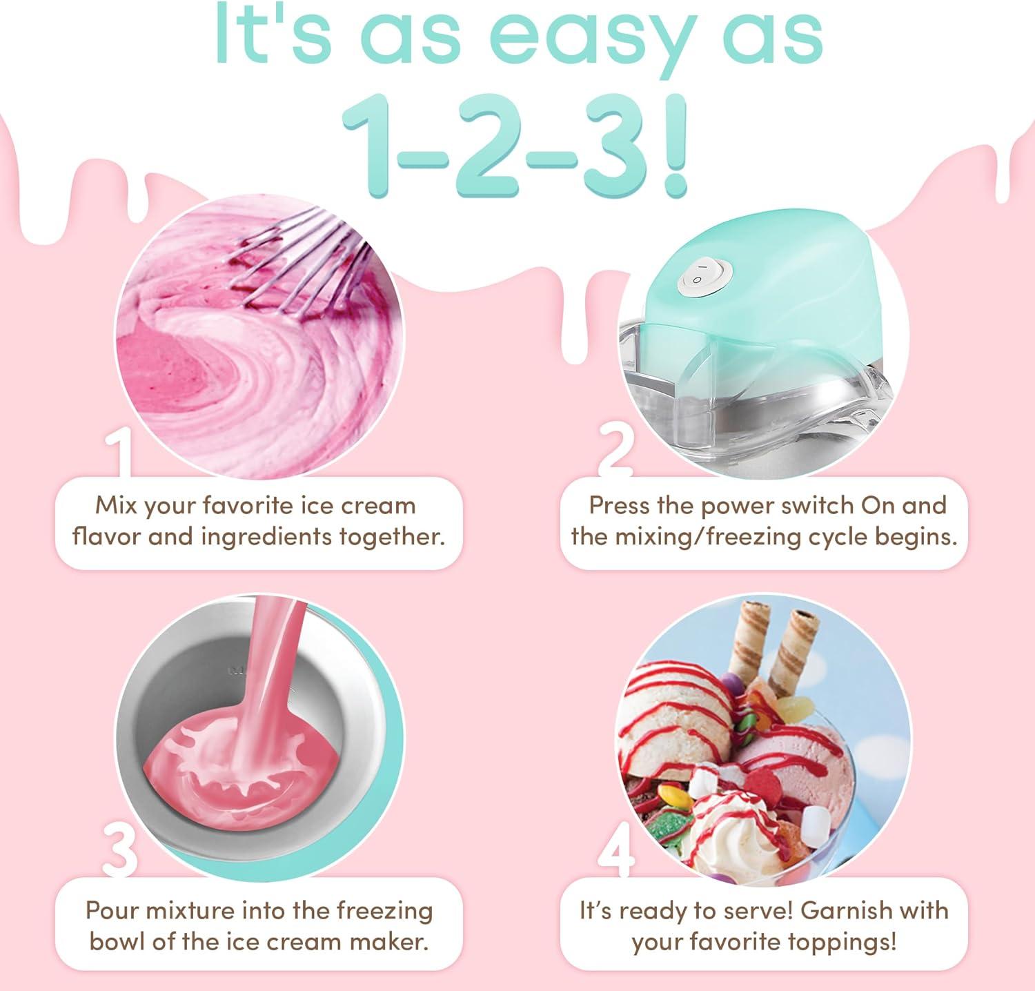 image:imageMaxiMatic EIM520 Automatic Easy Homemade Electric Maker Ingredient Chute OnOff Switch No Salt Needed Creamy Ice Cream Gelato Frozen Yogurt or Sorbet 1 Quart BlueSpearmint