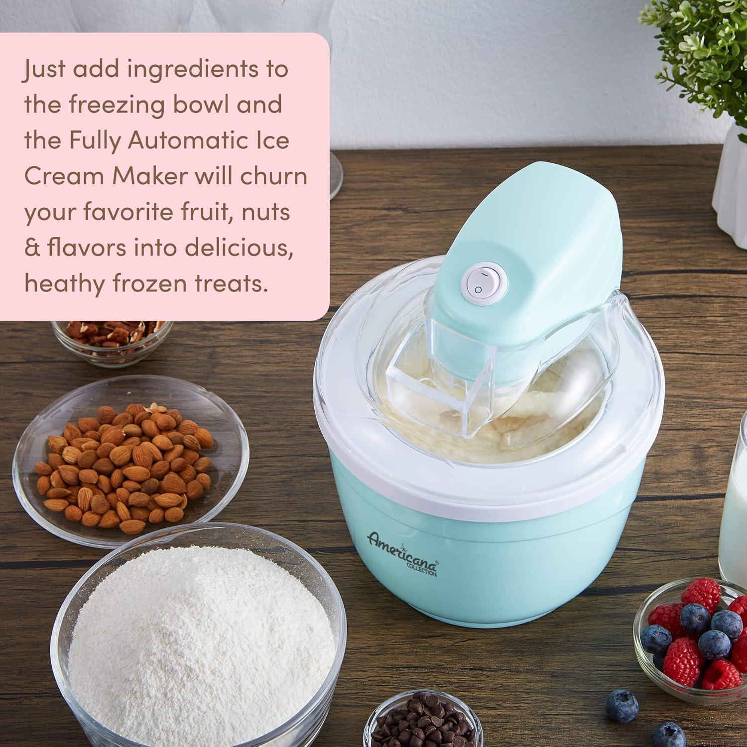 image:imageMaxiMatic EIM520 Automatic Easy Homemade Electric Maker Ingredient Chute OnOff Switch No Salt Needed Creamy Ice Cream Gelato Frozen Yogurt or Sorbet 1 Quart BlueSpearmint