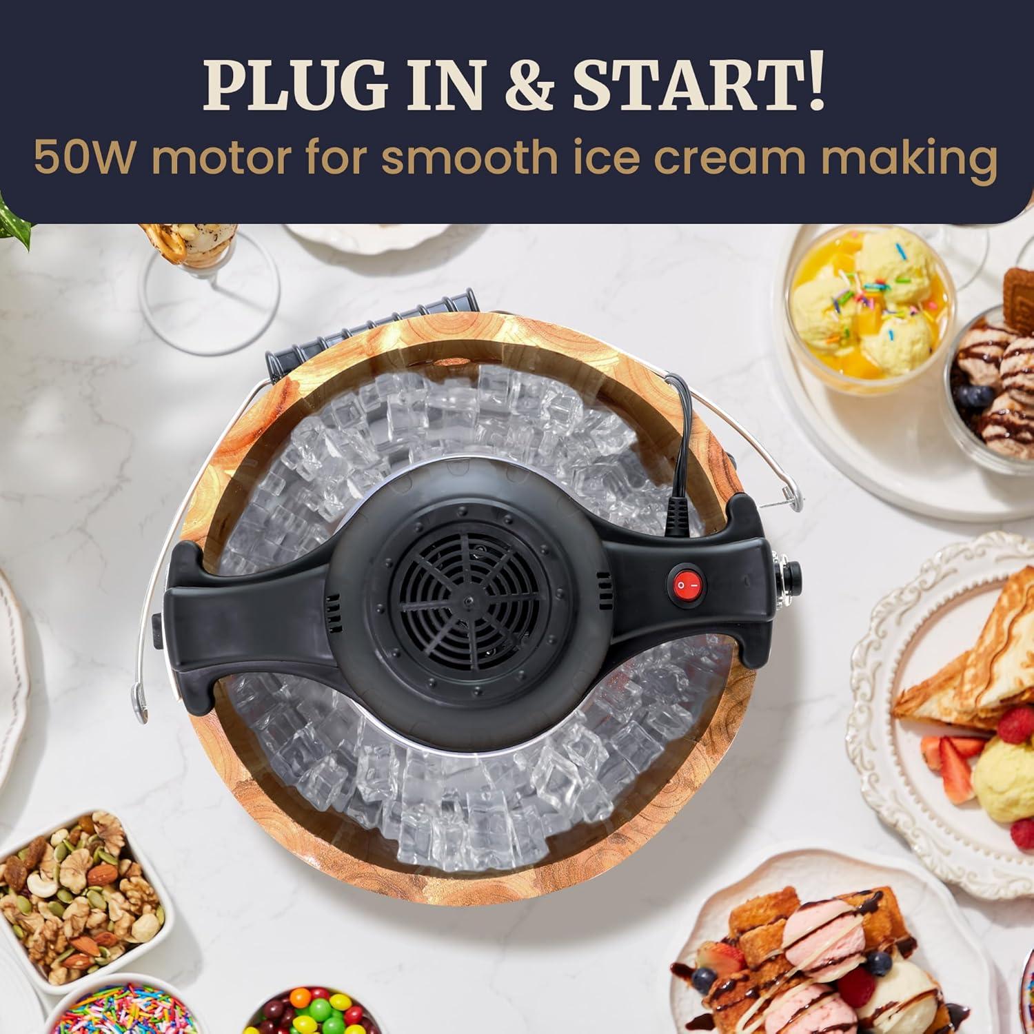 image:imageMaxiMatic EIM520 Automatic Easy Homemade Electric Maker Ingredient Chute OnOff Switch No Salt Needed Creamy Ice Cream Gelato Frozen Yogurt or Sorbet 1 Quart BluePine