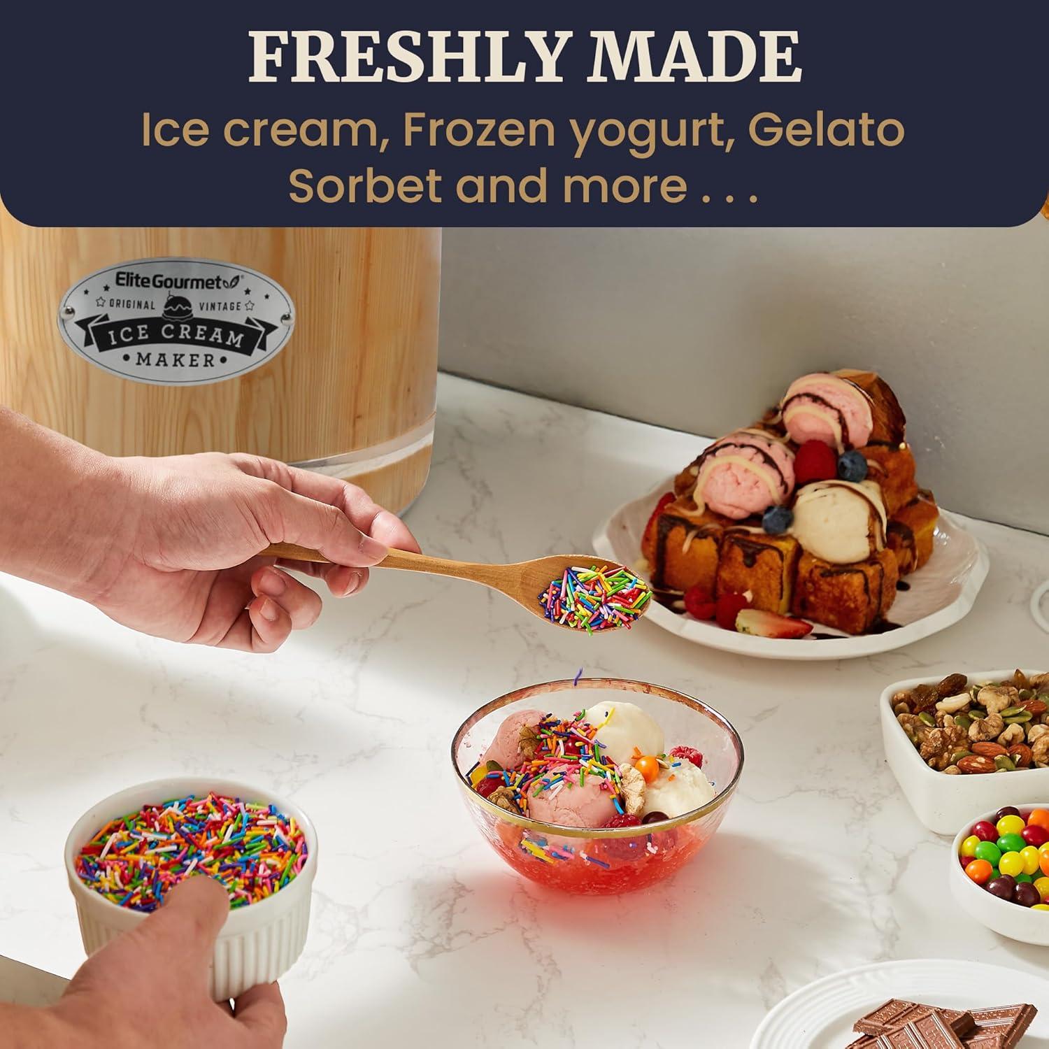 image:imageMaxiMatic EIM520 Automatic Easy Homemade Electric Maker Ingredient Chute OnOff Switch No Salt Needed Creamy Ice Cream Gelato Frozen Yogurt or Sorbet 1 Quart BluePine