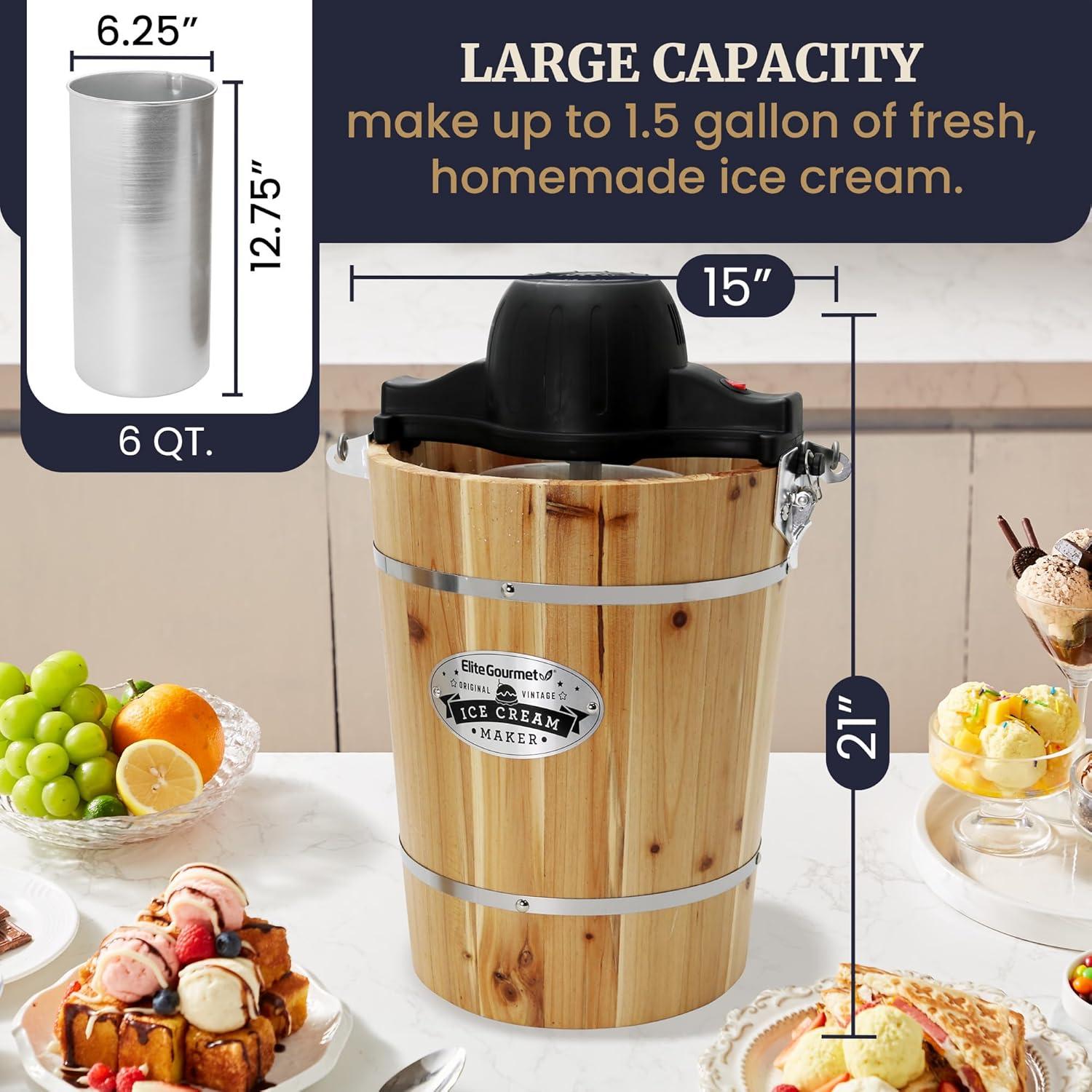 image:imageMaxiMatic EIM520 Automatic Easy Homemade Electric Maker Ingredient Chute OnOff Switch No Salt Needed Creamy Ice Cream Gelato Frozen Yogurt or Sorbet 1 Quart BluePine