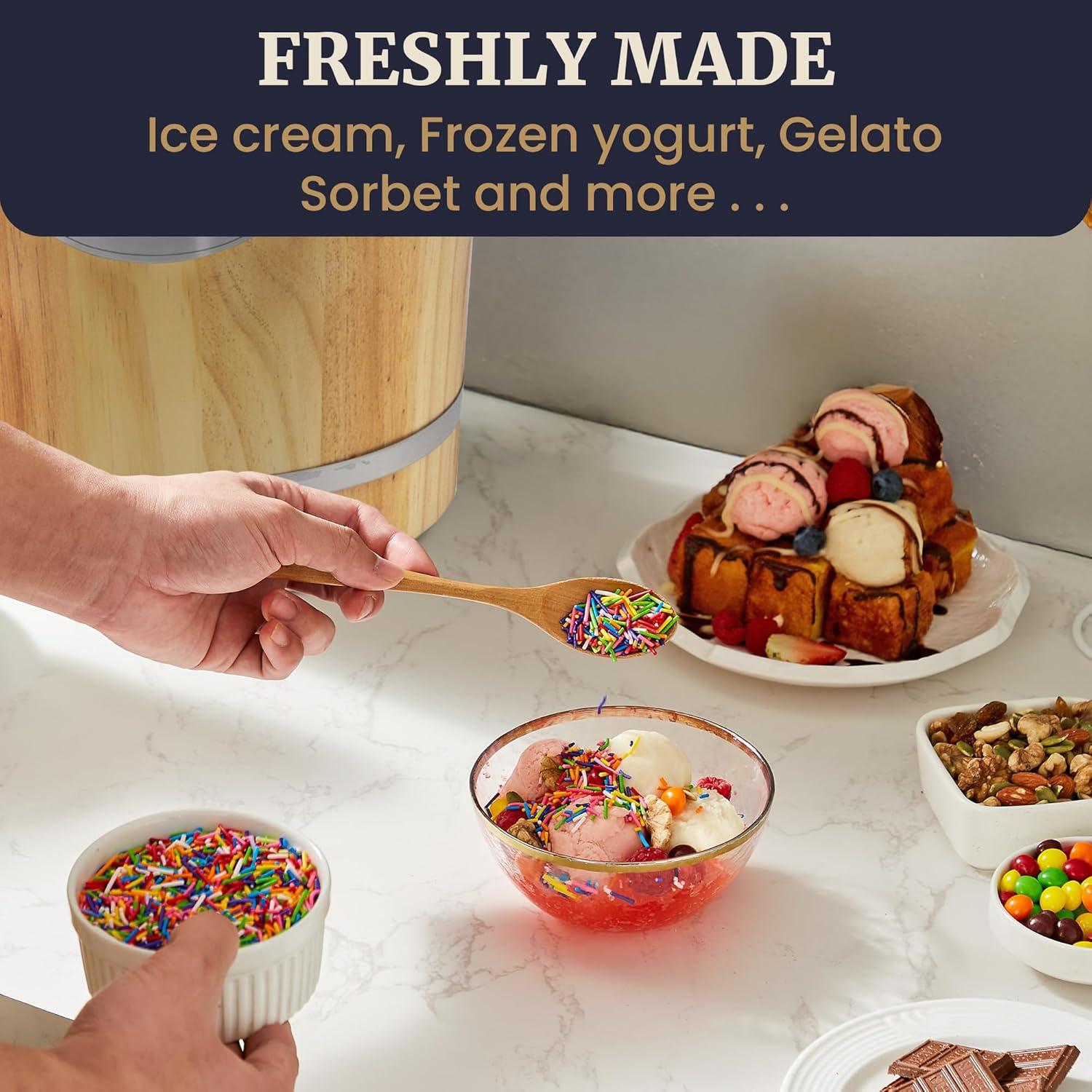 image:imageMaxiMatic EIM520 Automatic Easy Homemade Electric Maker Ingredient Chute OnOff Switch No Salt Needed Creamy Ice Cream Gelato Frozen Yogurt or Sorbet 1 Quart BluePine