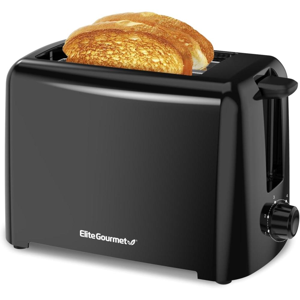 image:imageElite Gourmet 2Slice Cool Touch Toaster 6 Browning Levels Extra Wide 125 Slots for Bagels amp Thick Bread Cancel Function Compact ETL Certified BlackBlack