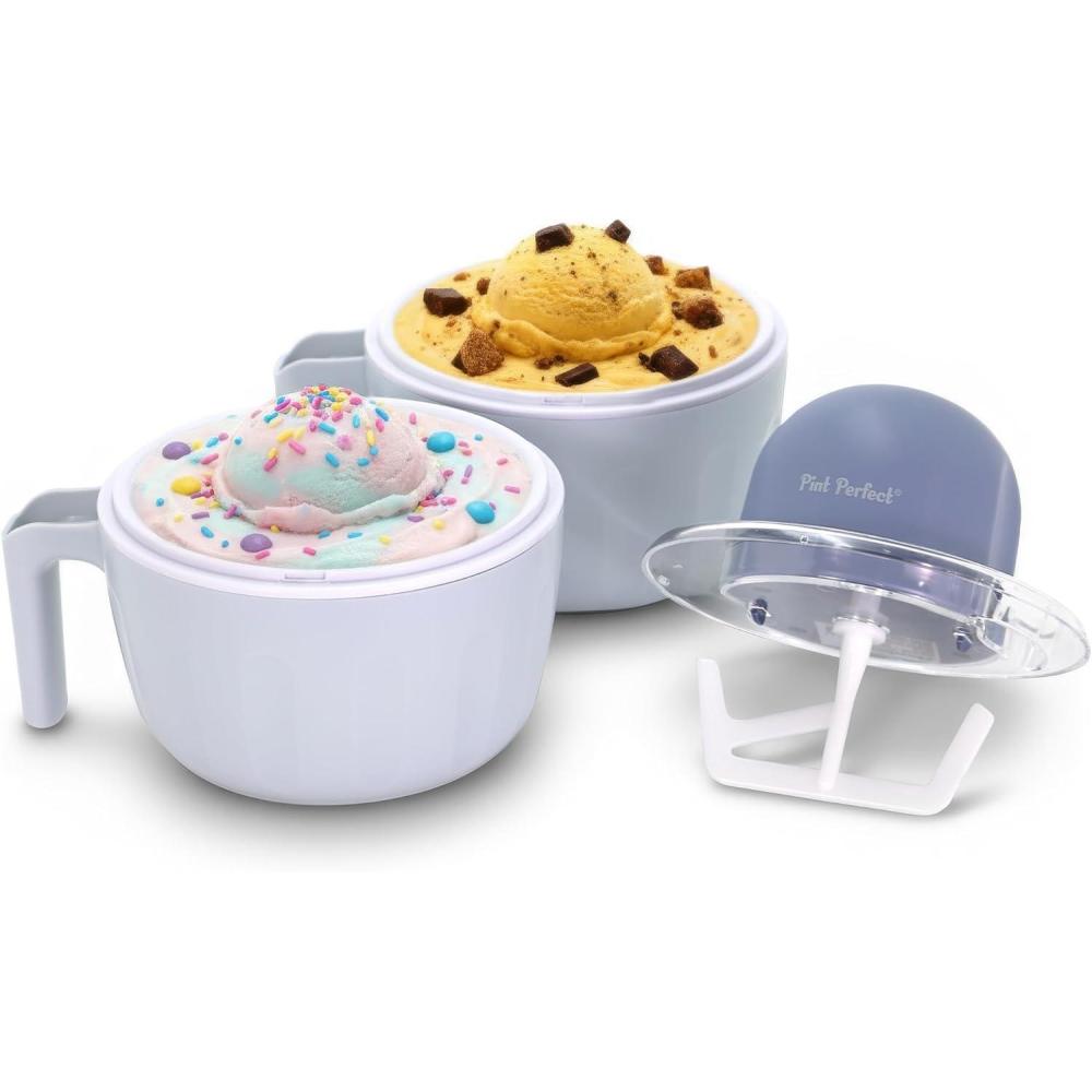image:imageElite Gourmet 4Qt Electric Ice Cream Maker EIM350X Delicious Homemade Ice Cream Gelato Sorbet Frozen Yogurt 4Qt Aluminum Freezing Cannister Durable Plastic Ice Bucket Powerful 50W Periwinkle1 Pint