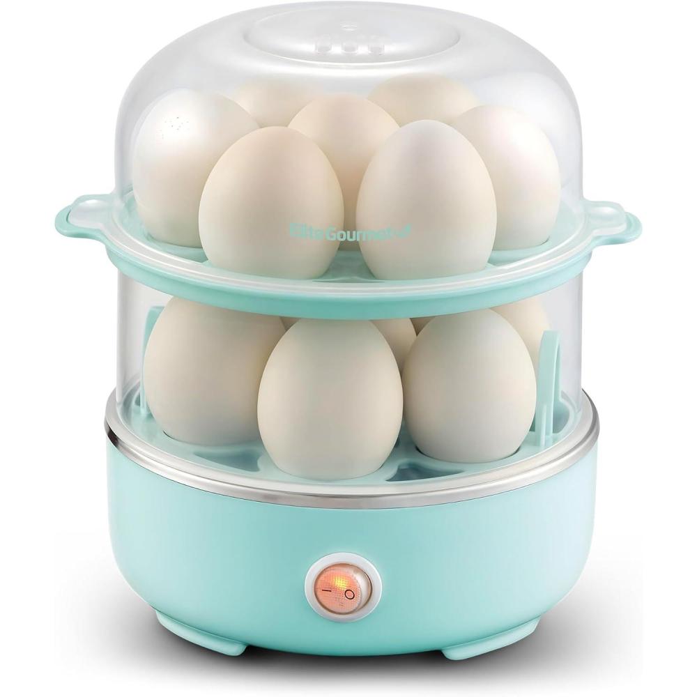 image:imageElite Gourmet EGC115B Easy Egg Cooker Electric 7Egg Capacity Soft Medium HardBoiled Egg Cooker with Auto ShutOff Measuring Cup Included BPA Free Classic BlackMint