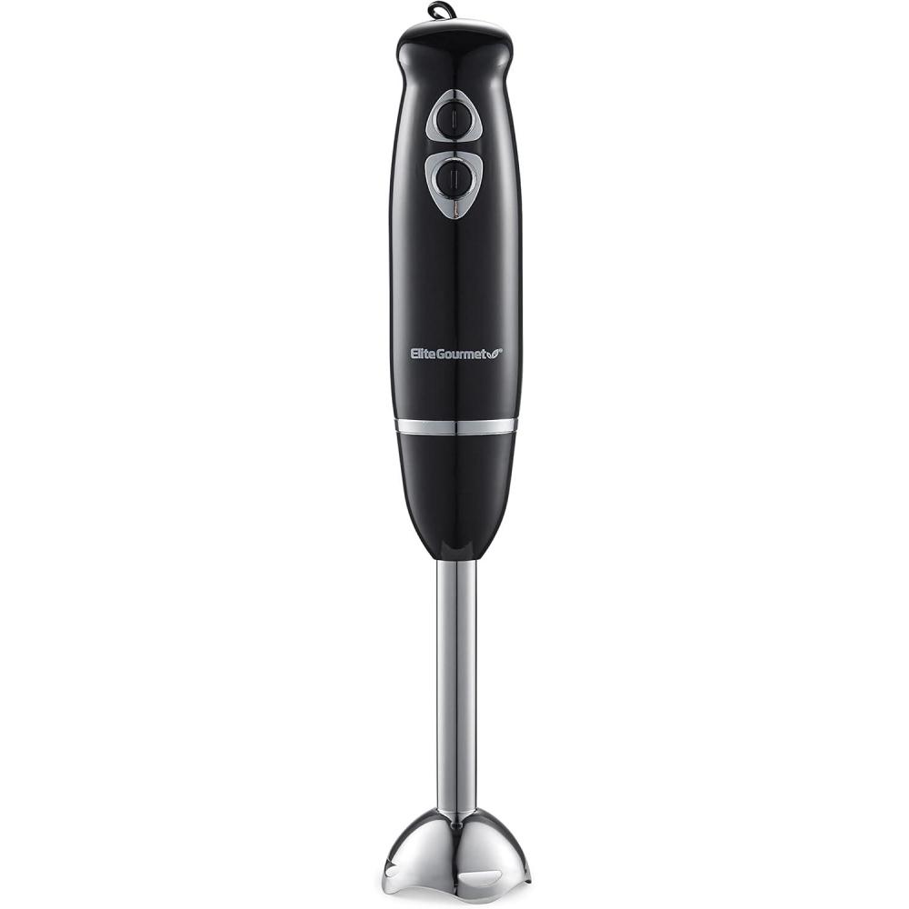 image:imageElite Gourmet EHB1015 Immersion Hand Blender 500 Watts 2 Speed Mixing with Stainless Steel Blades Detachable Wand Stick Mixer Smoothies Baby Food Soup BlackBlackStainless Steel