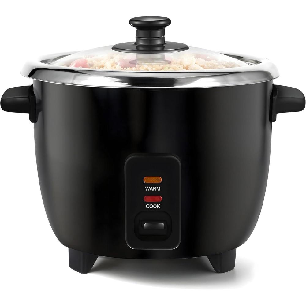 image:imageElite Gourmet ERC2010B Electric Rice Cooker with Stainless Steel Inner Pot Makes Soups Stews Porridges Grains and Cereals 10 cups cooked 5 Cups uncooked Black6 cup 3 cups uncooked