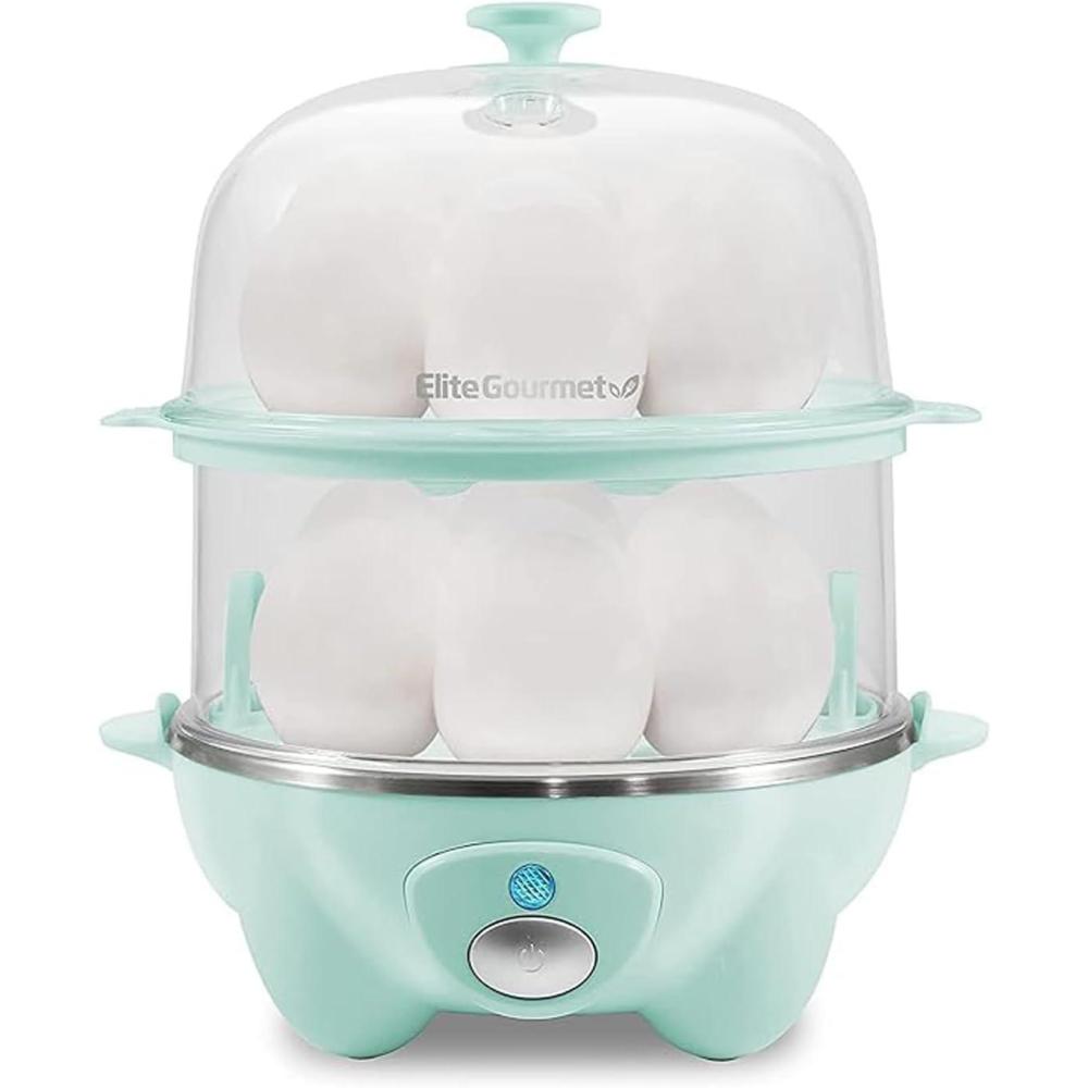 image:imageElite Gourmet Easy Electric 7 Egg Capacity Soft Medium HardBoiled Cooker Poacher Scrambled Omelet Maker with Auto ShutOff and Buzzer BPA FreeMint