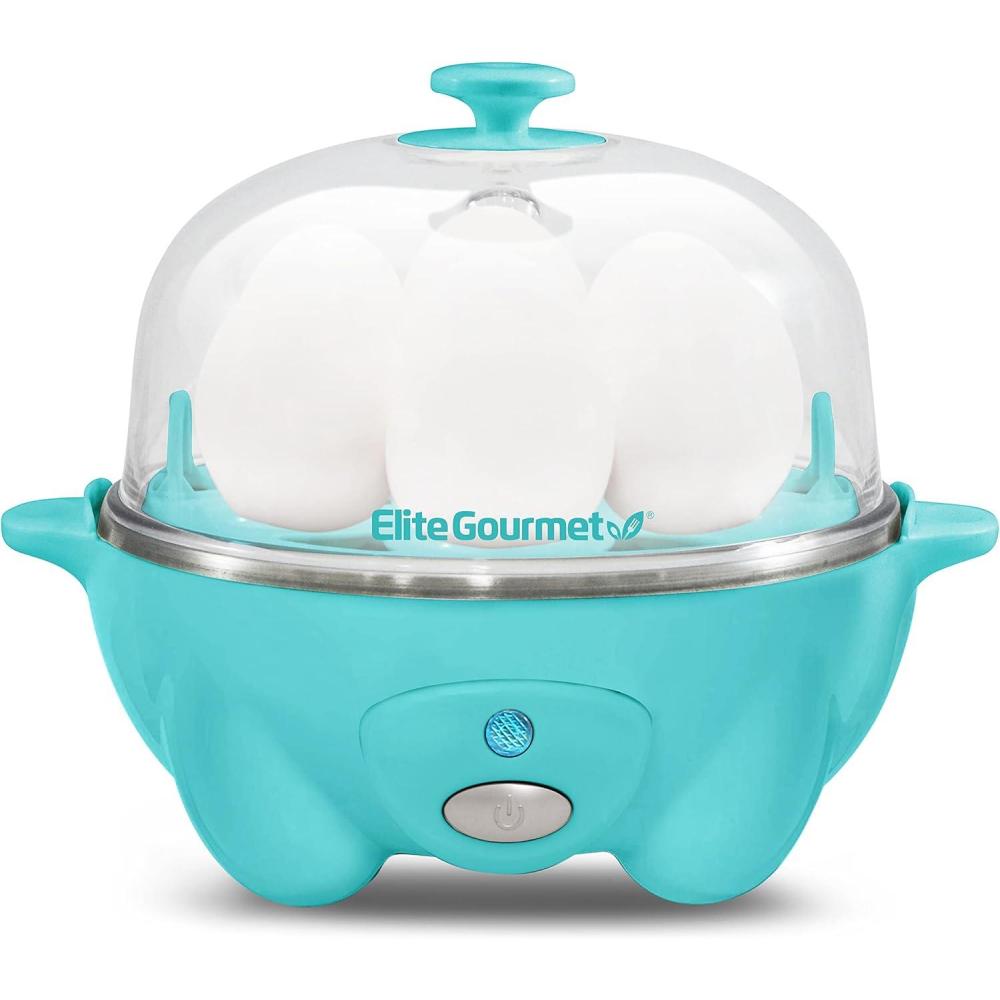 image:imageElite Gourmet Easy Electric 7 Egg Capacity Soft Medium HardBoiled Cooker Poacher Scrambled Omelet Maker with Auto ShutOff and Buzzer BPA FreeTeal