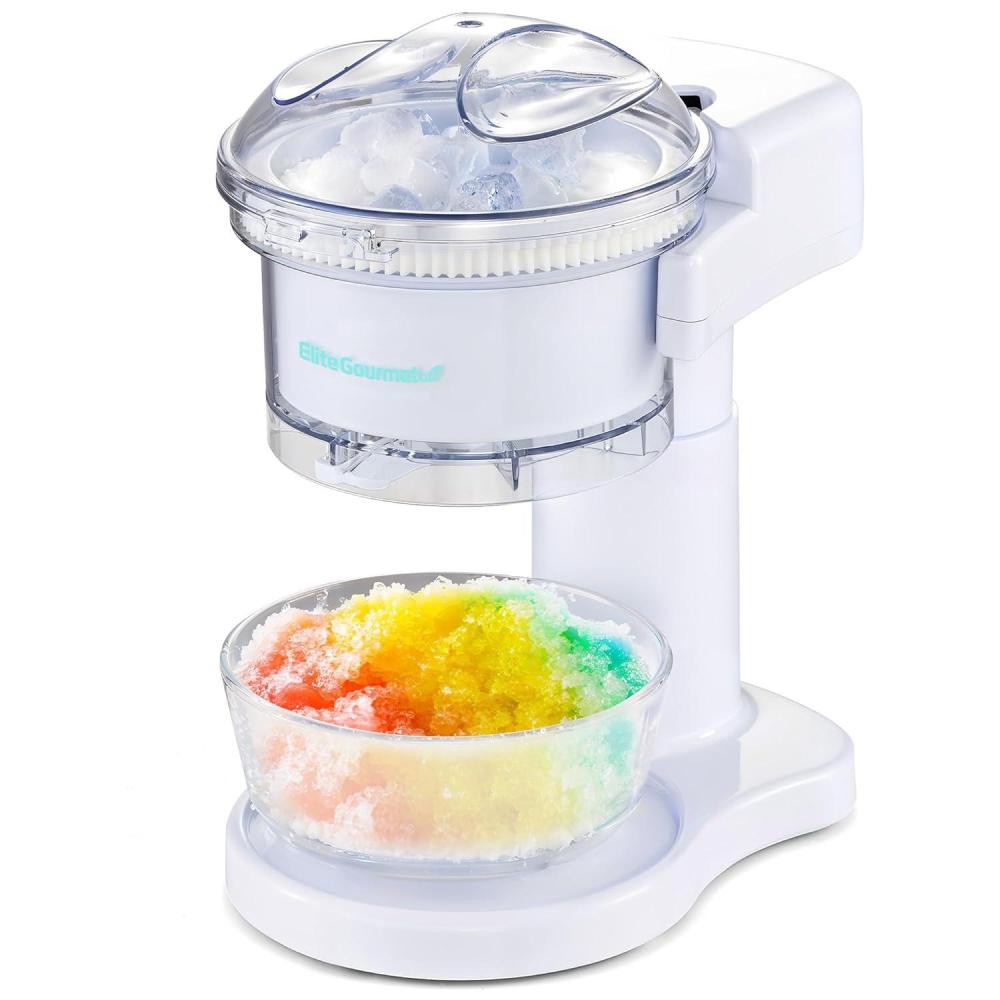 image:imageElite Gourmet Snow Cone amp Shaved Ice Maker ESI2215M Refreshing Slushies Margaritas Boba Drinks Snow Cone amp Holder and Ice Mold Use Cubed amp Bagged Ice Stainless Steel Shaving Blade MintWhite