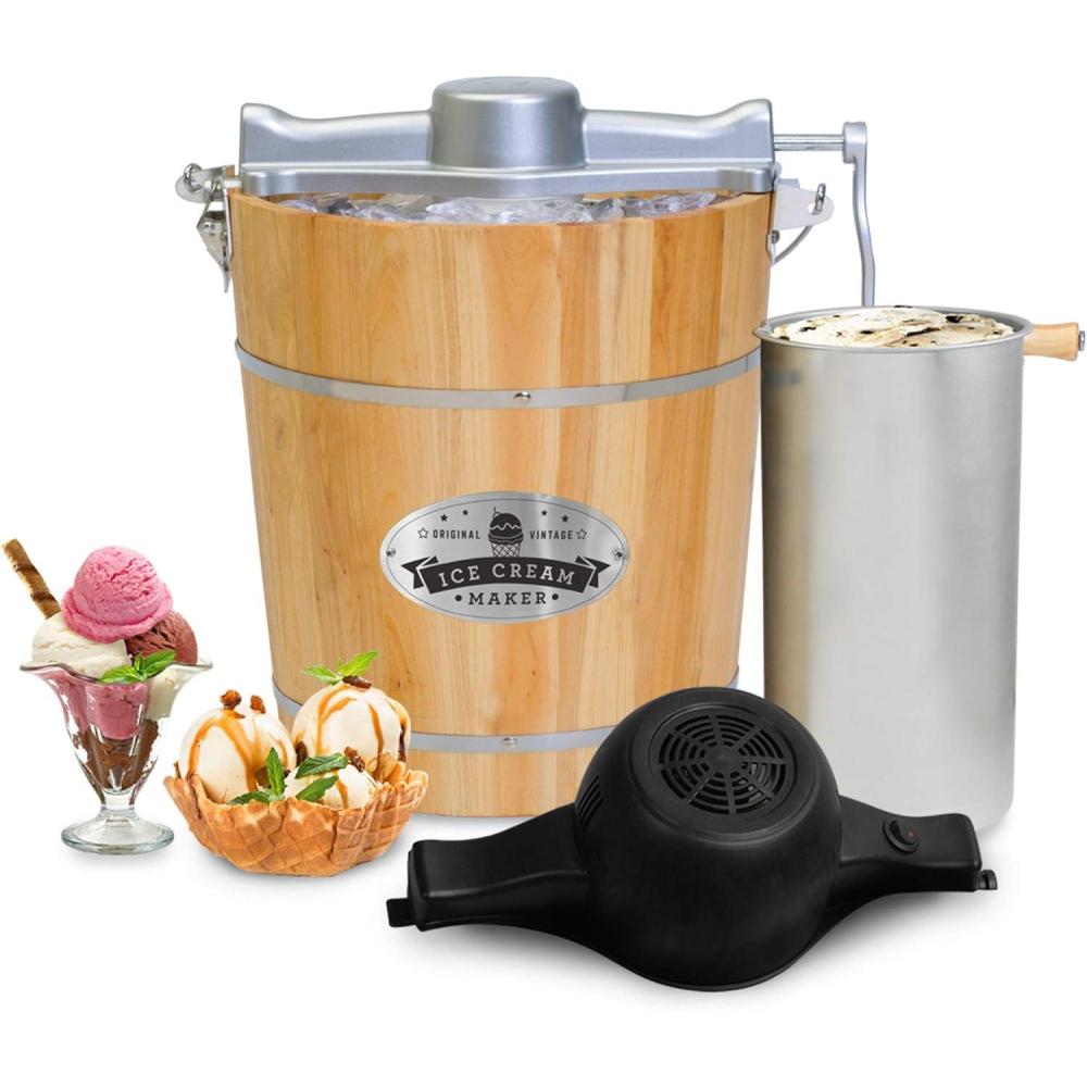 image:imageMaxiMatic EIM520 Automatic Easy Homemade Electric Maker Ingredient Chute OnOff Switch No Salt Needed Creamy Ice Cream Gelato Frozen Yogurt or Sorbet 1 Quart BluePine
