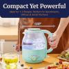 Elite Gourmet 1.2L Electric Glass Kettle, 1200W Fast Boil, Adjustable Temperature Control & Keep Warm, BPA-Free Borosilicate Glass, Auto Shut-Off & Boil-Dry Protection, 360° Cordless Base, Mint(Mint)