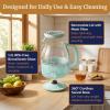 Elite Gourmet 1.2L Electric Glass Kettle, 1200W Fast Boil, Adjustable Temperature Control & Keep Warm, BPA-Free Borosilicate Glass, Auto Shut-Off & Boil-Dry Protection, 360° Cordless Base, Mint(Mint)