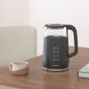 Elite Gourmet 1.7L Dual Wall Cool Touch Electric Tea Kettle, Borosilicate Glass, 304 Stainless Steel Interior, Programmed Digital Touchscreen, Keep Warm, Auto Off & Audible Indicator, Black(1.9 Quarts)