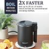 Elite Gourmet 1.7L Dual Wall Cool Touch Electric Tea Kettle, Borosilicate Glass, 304 Stainless Steel Interior, Programmed Digital Touchscreen, Keep Warm, Auto Off & Audible Indicator, Black(0.6 Quarts)