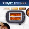 Elite Gourmet 2-Slice Cool Touch Toaster – 6 Browning Levels, Extra Wide 1.25” Slots for Bagels & Thick Bread, Cancel Function, Compact, ETL Certified, Black(Stainless Steel)
