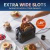 Elite Gourmet 2-Slice Cool Touch Toaster – 6 Browning Levels, Extra Wide 1.25” Slots for Bagels & Thick Bread, Cancel Function, Compact, ETL Certified, Black(Black)