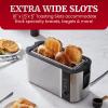 Elite Gourmet 2-Slice Toaster with Digital Countdown, Extra-Wide Slots for Bagels & Thick Bread, One-Touch Presets, Stainless Steel, Defrost/Reheat/Cancel(Black/Stainless Steel)