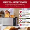 Elite Gourmet 2-Slice Toaster with Digital Countdown, Extra-Wide Slots for Bagels & Thick Bread, One-Touch Presets, Stainless Steel, Defrost/Reheat/Cancel(Black/Stainless Steel)