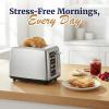 Elite Gourmet 2-Slice Toaster with Digital Countdown, Extra-Wide Slots for Bagels & Thick Bread, One-Touch Presets, Stainless Steel, Defrost/Reheat/Cancel(Gloss Black)