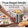 Elite Gourmet 2-Slice Toaster with Digital Countdown, Extra-Wide Slots for Bagels & Thick Bread, One-Touch Presets, Stainless Steel, Defrost/Reheat/Cancel(Stainless Steel)