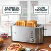 Elite Gourmet 2-Slice Toaster with Digital Countdown, Extra-Wide Slots for Bagels & Thick Bread, One-Touch Presets, Stainless Steel, Defrost/Reheat/Cancel(Stainless Steel)