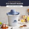 Elite Gourmet 4Qt Electric Ice Cream Maker EIM350X Delicious Homemade Ice Cream, Gelato, Sorbet, Frozen Yogurt, 4Qt Aluminum Freezing Cannister, Durable Plastic Ice Bucket, Powerful 50W, Periwinkle(4 Quart)