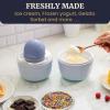Elite Gourmet 4Qt Electric Ice Cream Maker EIM350X Delicious Homemade Ice Cream, Gelato, Sorbet, Frozen Yogurt, 4Qt Aluminum Freezing Cannister, Durable Plastic Ice Bucket, Powerful 50W, Periwinkle(1 Pint)