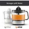 Elite Gourmet BPA-Free 40-Watt Electric Citrus Juicer, Compact, Large Volume, Pulp Control, Oranges, Lemons, Limes, Grapefruits with Easy Pour Spout, 24oz, Black/Stainless Steel