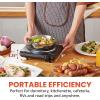 Elite Gourmet Countertop Electric Burner, 1000W Cast Iron Hot Plate, 7 Heat Settings, Portable Cooktop for RV, Dorm, Office & Small Kitchens, Road-Ready & Compact(Single (Pack of 4))