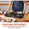 Elite Gourmet Countertop Electric Burner, 1000W Cast Iron Hot Plate, 7 Heat Settings, Portable Cooktop for RV, Dorm, Office & Small Kitchens, Road-Ready & Compact(Double (Pack of 3))