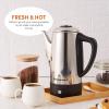 Elite Gourmet EC812 Electric 12-Cup Coffee Percolator with Keep Warm, Clear Brew Progress Knob Cool-Touch Handle Cord-less Serve, Stainless Steel(12-Cup (Pack of 4))