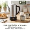 Elite Gourmet EC812 Electric 12-Cup Coffee Percolator with Keep Warm, Clear Brew Progress Knob Cool-Touch Handle Cord-less Serve, Stainless Steel(6 Cup)